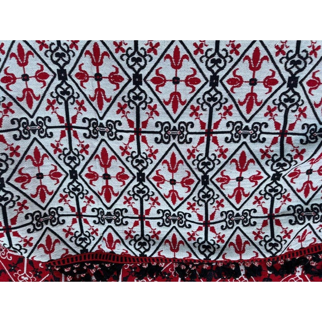 Large Square Jacquard Double Face Rug Cover, 1980s For Sale - Image 12 of 18