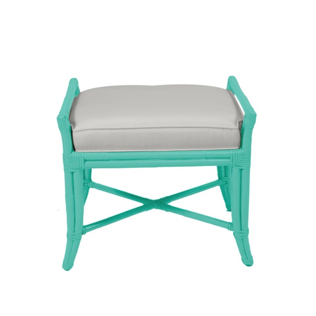 This beautifully designed bench from David Francis features a Rattan frame, rawhide-wrapped joints and a tight boxed seat...