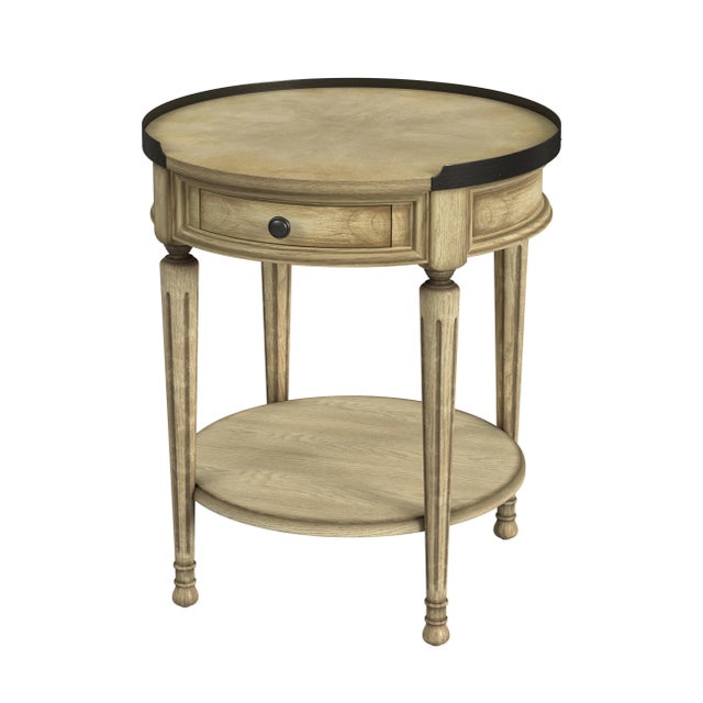 Sampson Side Table with Storage, Beige For Sale In Chicago - Image 6 of 6