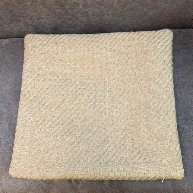 Linen Herringbone Minimalist Cushion Cover For Sale - Image 10 of 12