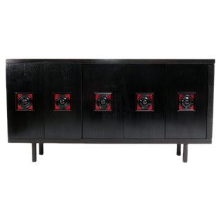 Very Large Brutalist Black Sideboard, Belgium, 1960s For Sale