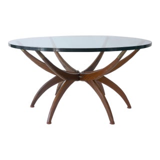Mid Century Spider Legs Coffee Table With Glass Top For Sale