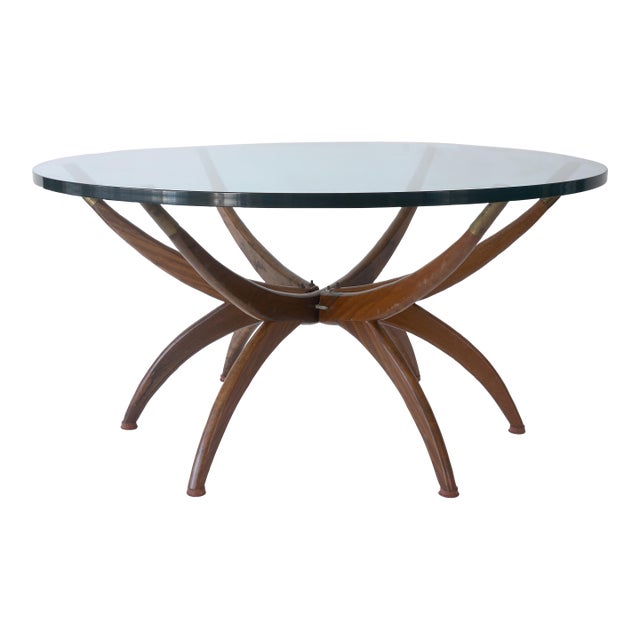 Mid Century Spider Legs Coffee Table With Glass Top For Sale