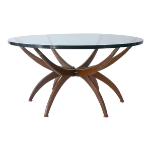 Mid Century Spider Legs Coffee Table With Glass Top