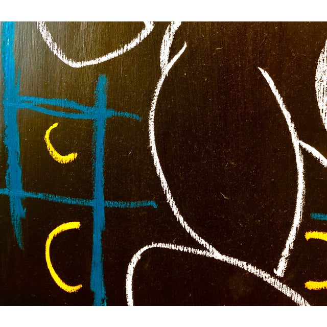 Louis Stettner, Rare Modernist Oil Painting Line Drawing Nude Man Louis Stettner, 2011 For Sale - Image 4 of 7