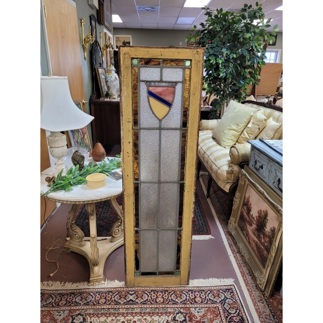 Antique Coat of Arms Stained Glass Window For Sale In Philadelphia - Image 6 of 7