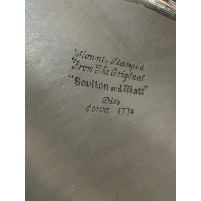 Mid 20th Century 18th C Style Boulton & Matt 24” Round Sheffield Silver Salver Tray For Sale - Image 5 of 6
