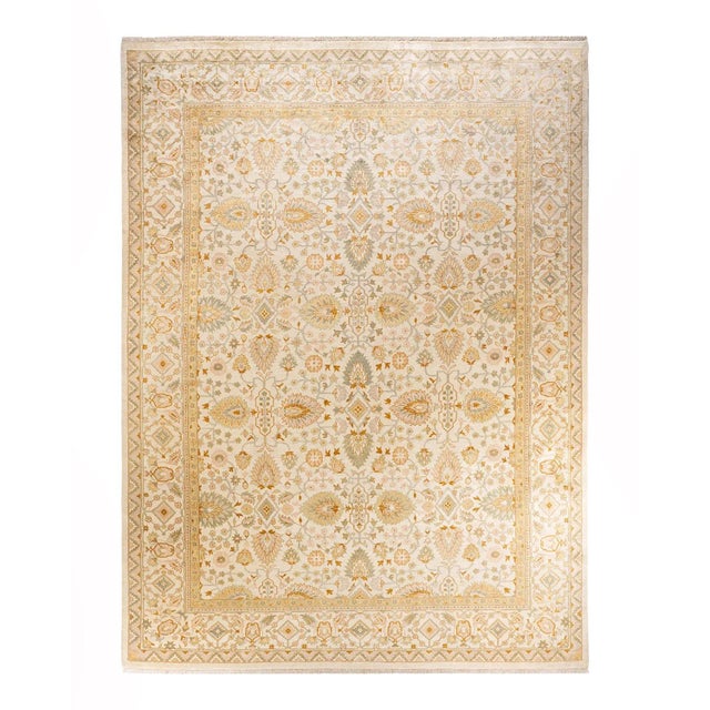 Ivory Mogul, One-of-a-Kind Hand-Knotted Area Rug in Ivory, 9' 1" x 12' 5" For Sale - Image 8 of 8