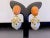White Bochic "Capri" Vintage Coral & Fancy Color Sapphire Earrings - 18K Gold & Silver, A Pair For Sale - Image 8 of 18
