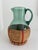 Vintage Green Blown Glass Pitcher With Woven Rattan Wrap For Sale In Philadelphia - Image 6 of 6