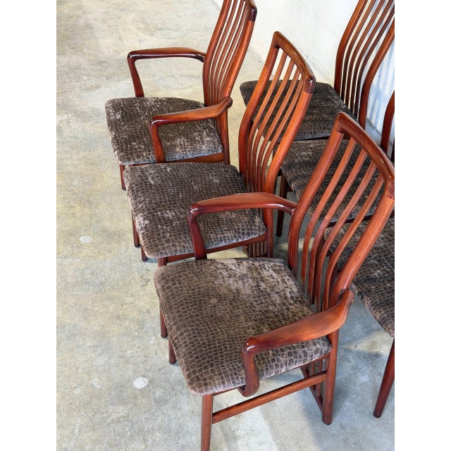 Rosewood High Back Dining Chairs Set of 6 in Style of Schou Andersen Denmark Mid-Century Modern 1960s For Sale - Image 4 of 10