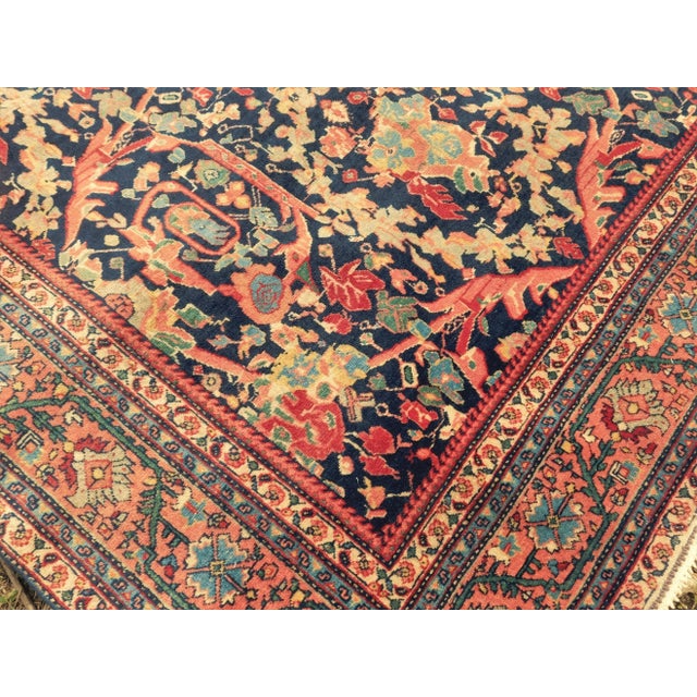 Antique Persian rug in Mostofi design. Wool pile on cotton foundation. From the early 1900s. Authentic handwoven.