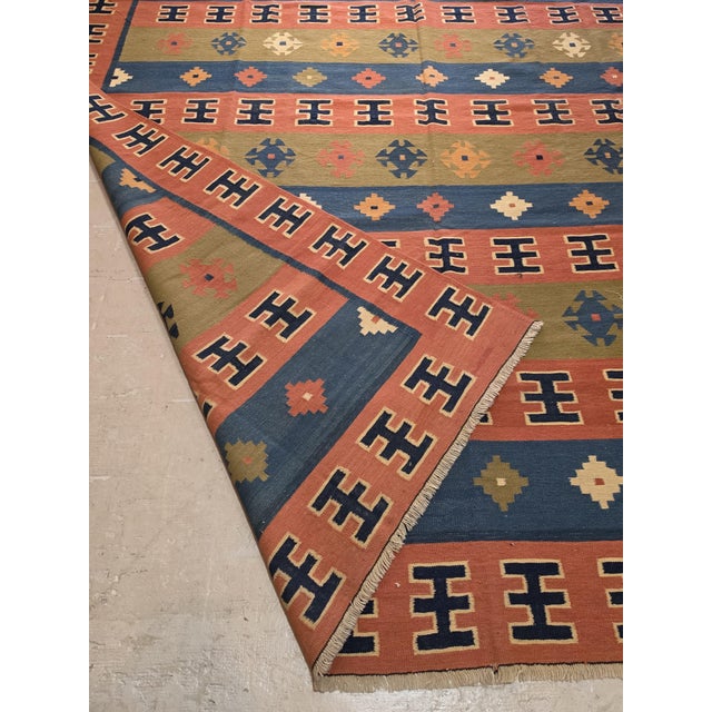 Late 20th Century Persian Kilim Flatweave Rug in Terracotta Red, For Sale In Los Angeles - Image 6 of 11
