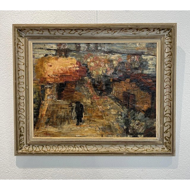 M. Osmont, Animated Landscape at the End of the Day, Oil on Paper Mounted on Panel, 1920s, Framed For Sale - Image 12 of 12