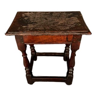 18th Century Country English Oak Low Stool, Circa 1780 For Sale