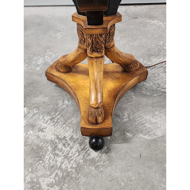 1950s Vintage Neoclassical Style Floor Lamp With Table For Sale - Image 5 of 12