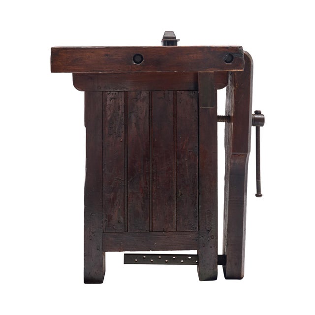 Wood Industrial, French Workbench, Oak, 1900s For Sale - Image 7 of 9