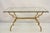 Hollywood Regency Vintage Italian Hollywood Regency Iron Gold Gilt Lattice Dining Set - 7 Pc Set For Sale - Image 3 of 14