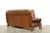 Vintage 1970s Brown Leather Sofa With Sculptural Wood Frame, Attached Cushions & Postmodern Modernist Design For Sale - Image 10 of 18