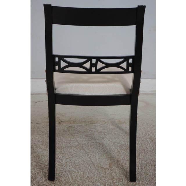 Maitland - Smith Pair Maitland Smith Regency Style Black Open Armchairs For Sale - Image 4 of 12