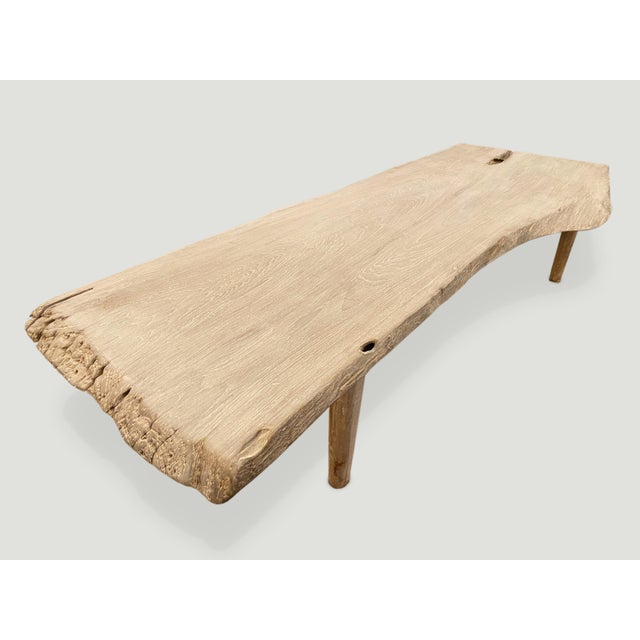 2010s Andrianna Shamaris Live Edge Teak Wood Coffee Table or Bench For Sale - Image 5 of 18