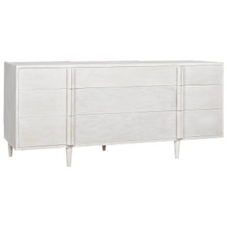 NOIR Morten 9 Drawer Dresser, White Wash For Sale