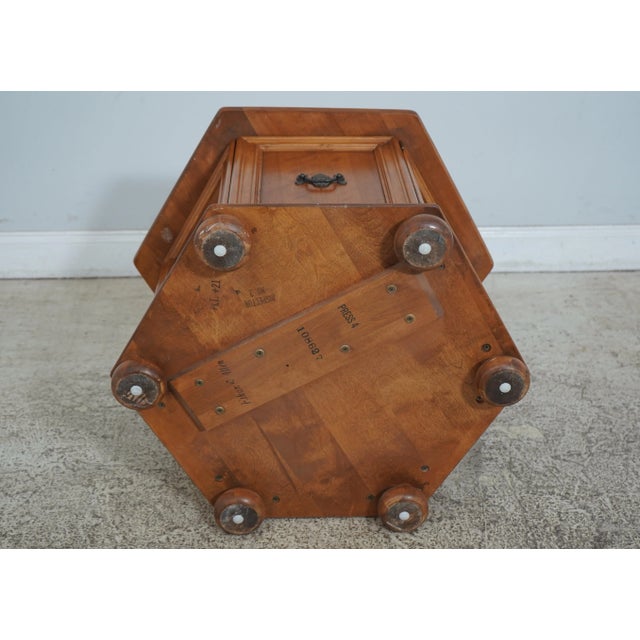 Ethan Allen Nutmeg Maple Hexagon Drum Lamp Table For Sale - Image 11 of 12