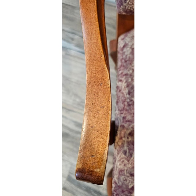 Burgundy Ethan Allen Legacy Collection French Country Upholstered Arm Chairs For Sale - Image 8 of 15