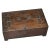 Dimensions: 17" W x 10" D x 6" H This vintage money box once belonged to a merchant.It is crafted from Teak wood with...