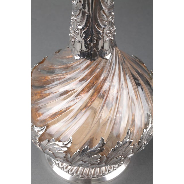 Silver and Crystal Ewers by Master Silversmith Labat Pugibet Henin, 1880, Set of 2 For Sale - Image 14 of 18