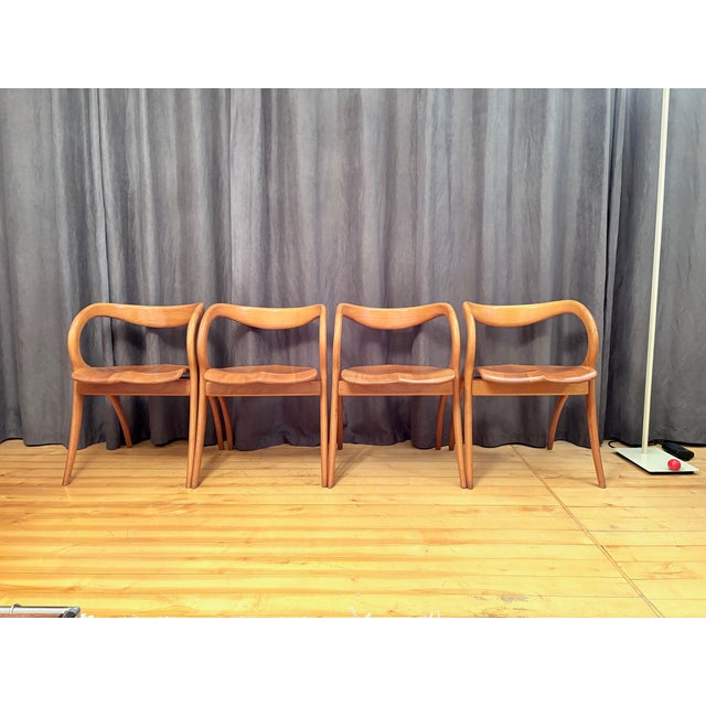 Set of four chairs by A. Sibau, Italy, 1980s. Completely original and in very good condition. Excellent craftsmanship from...