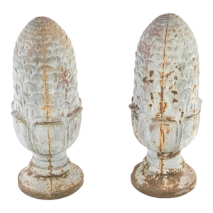 Pair of Antique Cast Iron Finials