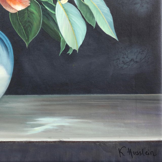 Textile When I Imagine Your Hand in Mine - Original Textured Floral Bouquet Still Life Oil Painting For Sale - Image 7 of 8