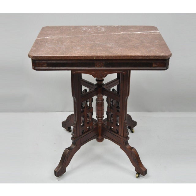 Antique American Eastlake Victorian Marble Top Parlor Side ...