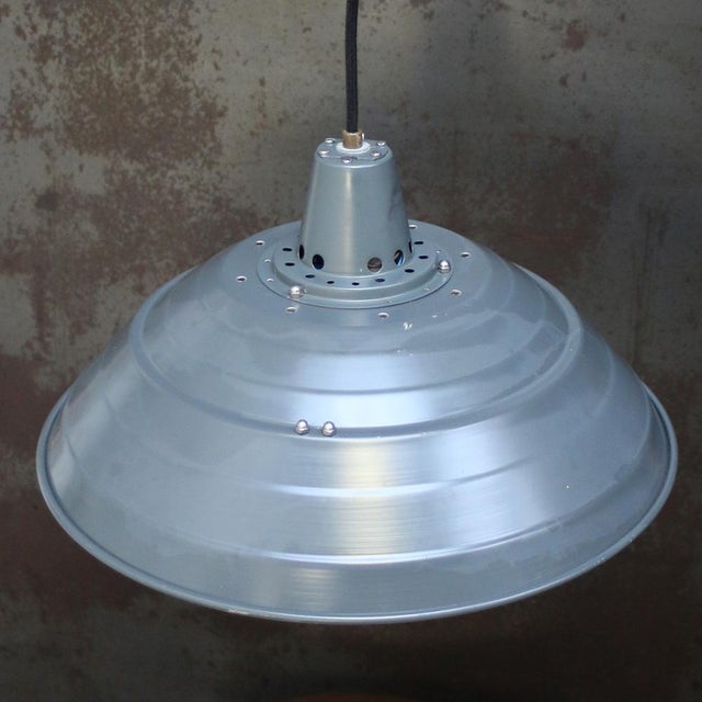 Vintage American Metal Mirror Medical Pedant Light For Sale - Image 5 of 7