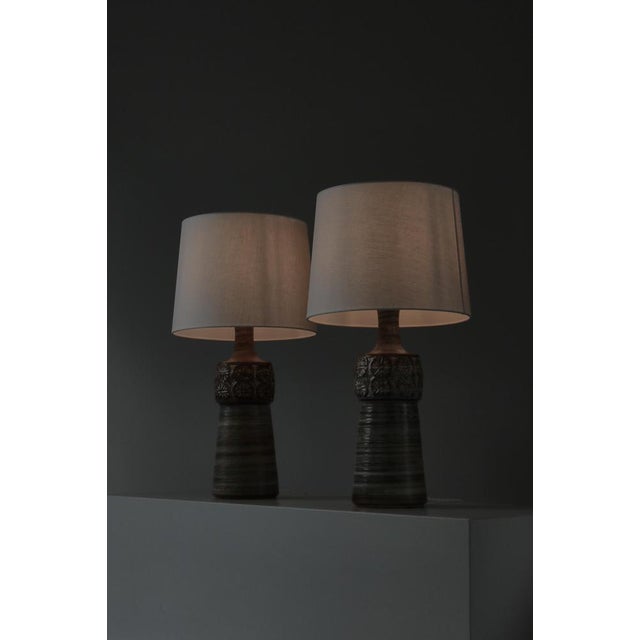 1960s Danish Modern Stoneware Table Lamps from Søholm, Denmark, 1960s, Set of 2 For Sale - Image 5 of 13