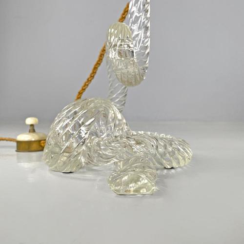 Italian Art Deco Table Lamps in Murano Glass and Floral Fabric attributed to Seguso, 1930s, Set of 2 For Sale - Image 16 of 18