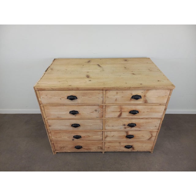 Vintage Fir Workshop Drawer Unit, 1930s For Sale - Image 10 of 15