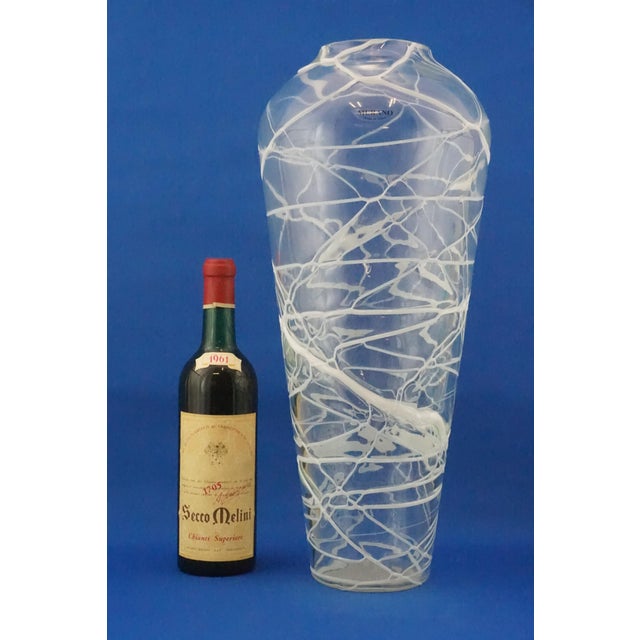 White Murano Glass Vase in White Glass Paste Lattice, 1940s For Sale - Image 8 of 18