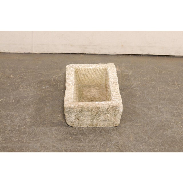 Stone 19th Century Spanish Carved-Stone Rectangular Basin For Sale - Image 7 of 10