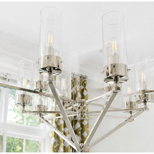 Modern Visual Comfort Signature Thomas O’Brien Marais Large Chandelier Polished Nickel For Sale - Image 3 of 5