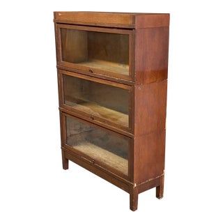 Globe Wernicke Three Stack Oak Barrister Bookcase For Sale