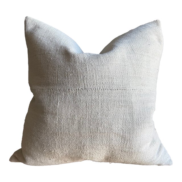 Vintage Rug Pillow Cover With Original Seams For Sale