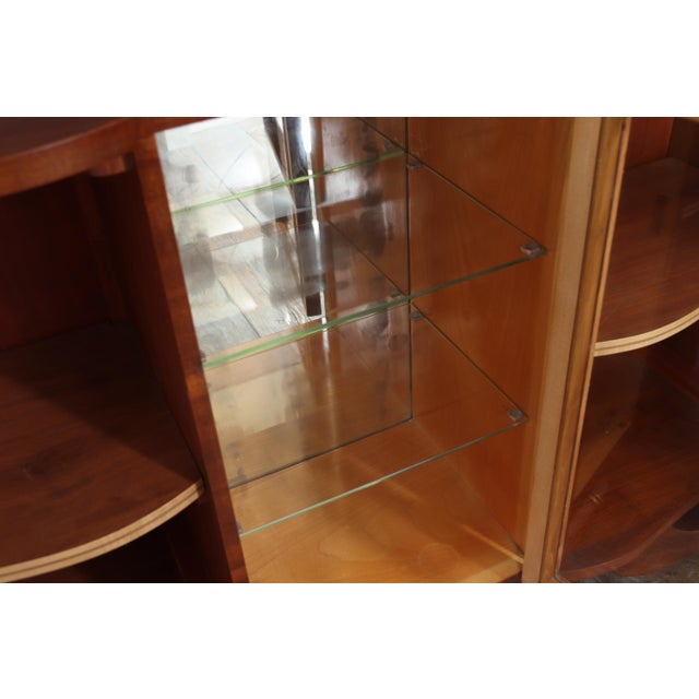 Art Deco Walnut Sideboard with Glazed Display Cabinet, 1930 For Sale - Image 12 of 18