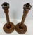 Pair of Vintage Two-Tone Wooden Candlesticks With Brass Bobeche From England. For Sale - Image 4 of 12