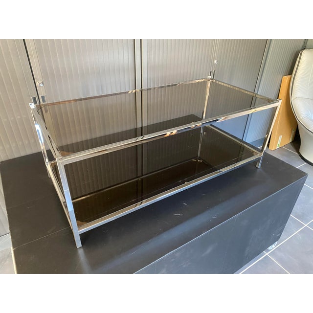 Vintage Bauhaus Coffee Table with Double Glass and Chrome Top, 1970s For Sale - Image 10 of 18