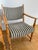 Pair of Mid-Century Scandinavian Modern Beech Lounge Chairs in Striped Upholstery For Sale - Image 15 of 17