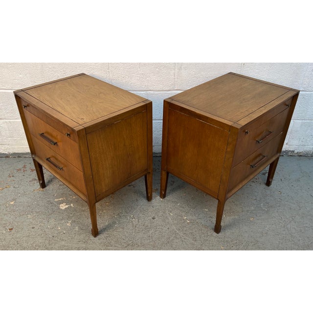 Mid 20th Century Mid-Century Modern Walnut Nightstands, Pair For Sale - Image 5 of 14