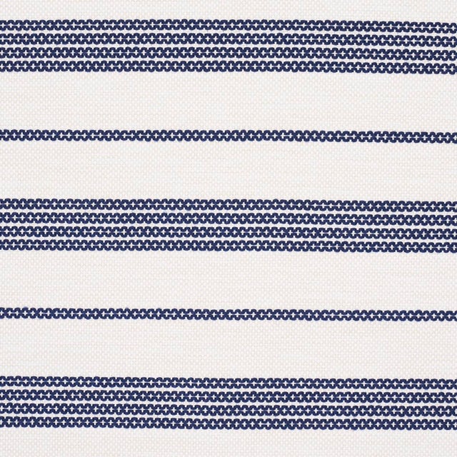 Schumacher SAMPLE - Schumacher Serra Mesa Indoor/Outdoor Stripe Fabric In Navy For Sale - Image 4 of 4
