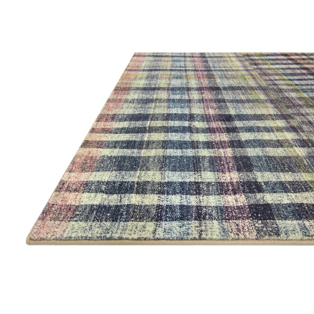 Contemporary Chris Loves Julia x LoloiHumphrey Plum / Multi 18" x 18" Sample Rug For Sale - Image 3 of 9